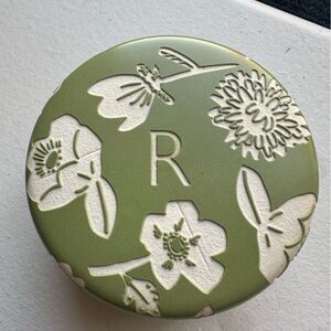 Ceramic “R” Anthropologie jar with lid.